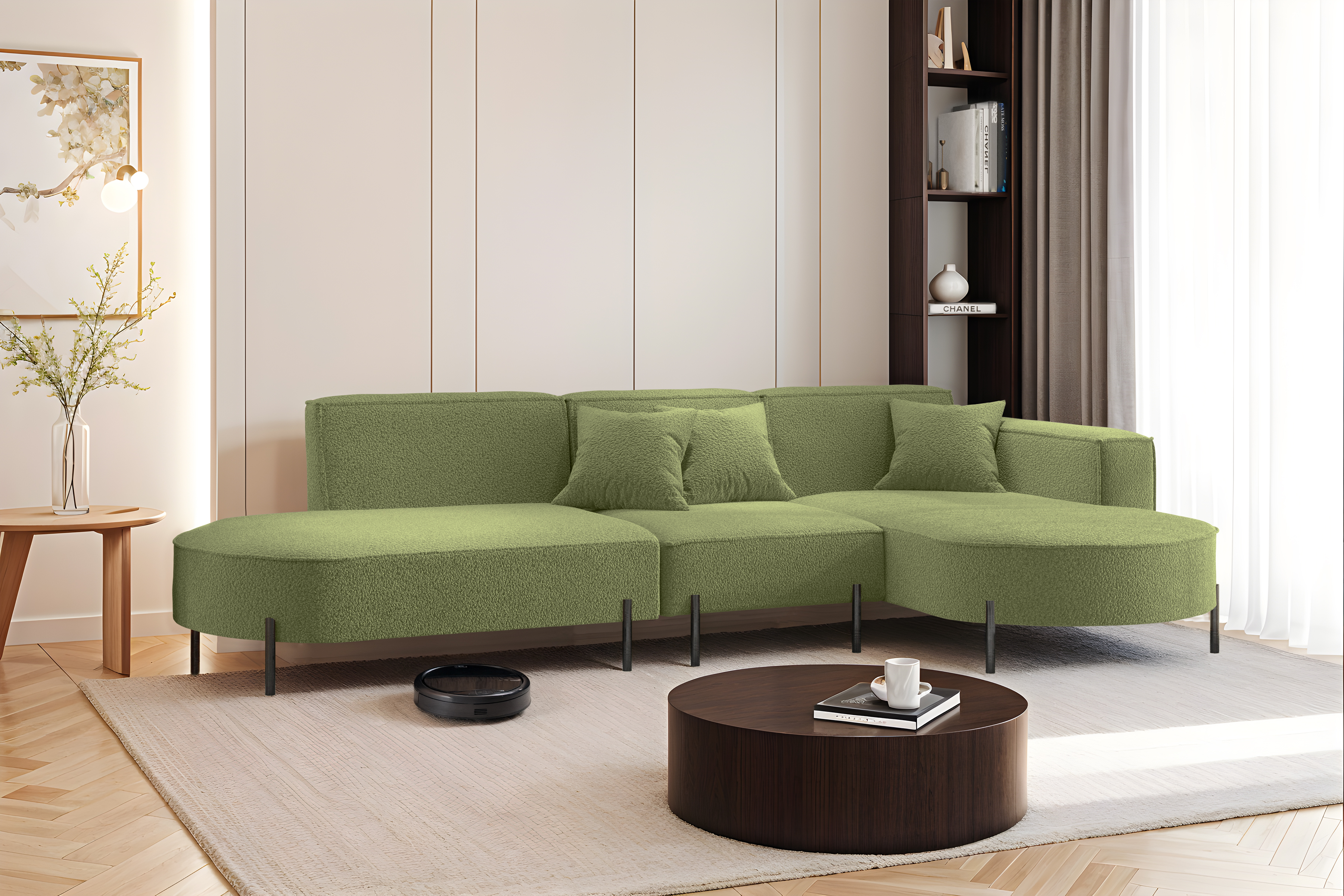 Parma L Hills Ecksofa L-Form Quelle Grun